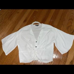 Urban Outfitters White Tie knot Top